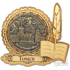 Магнит из бересты Томск-Исторический музей перо золото